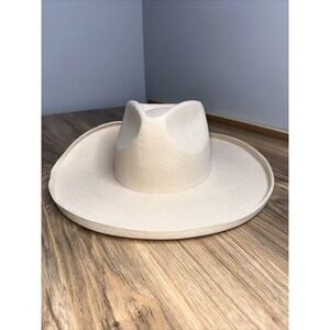 Two Roads Cream Suede Wide Brim Lightweight Fitted Fedora Hat Unisex‎ Adults